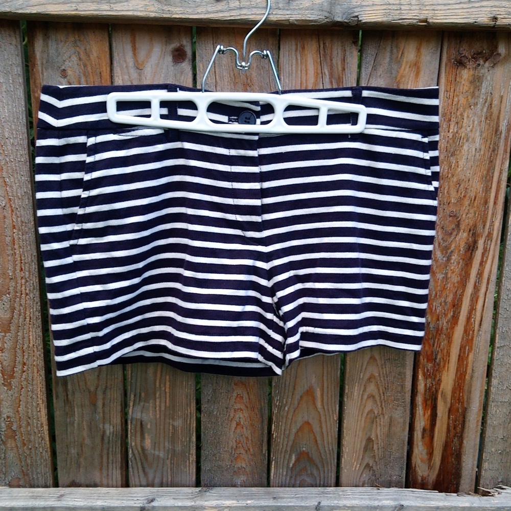 Ann Taylor Loft Cotton Striped Casual Shorts